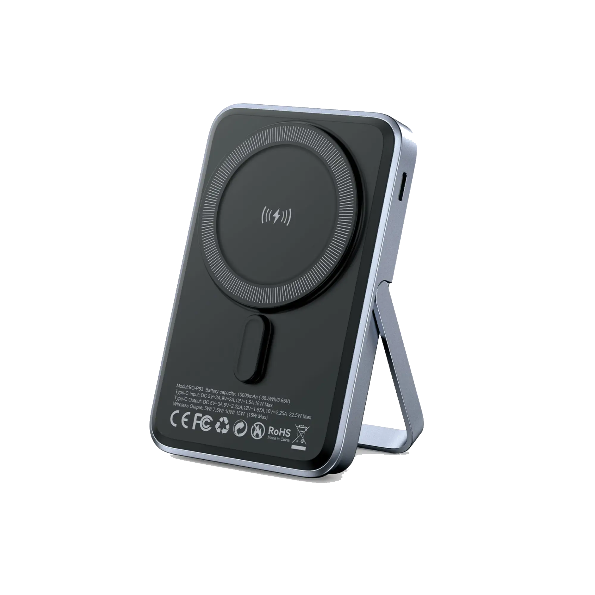 BWOO BO-P83 PD 22.5W Magnetic Power Bank with Foldable Holder