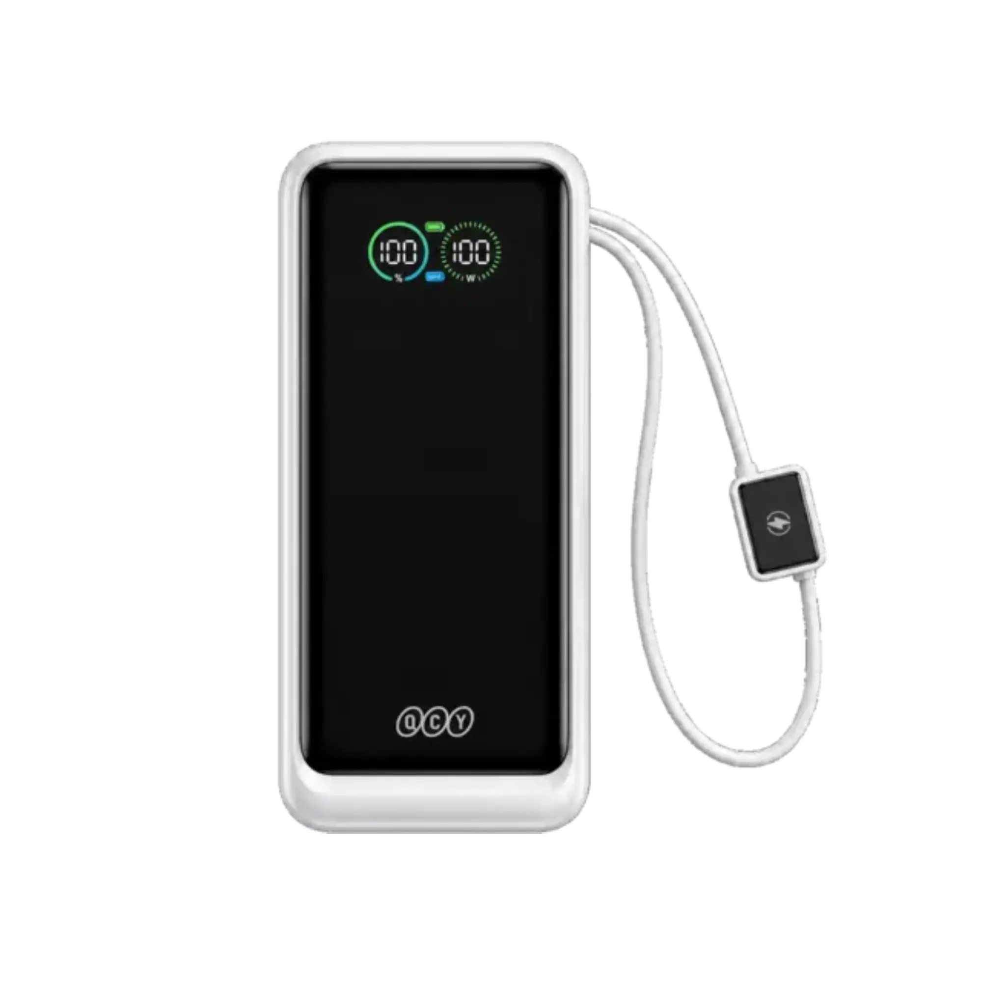 QCY HyperCharge PB20E 20000mAh 65W Power Bank with TFT Display & Built-in Cables Price In Bangladesh