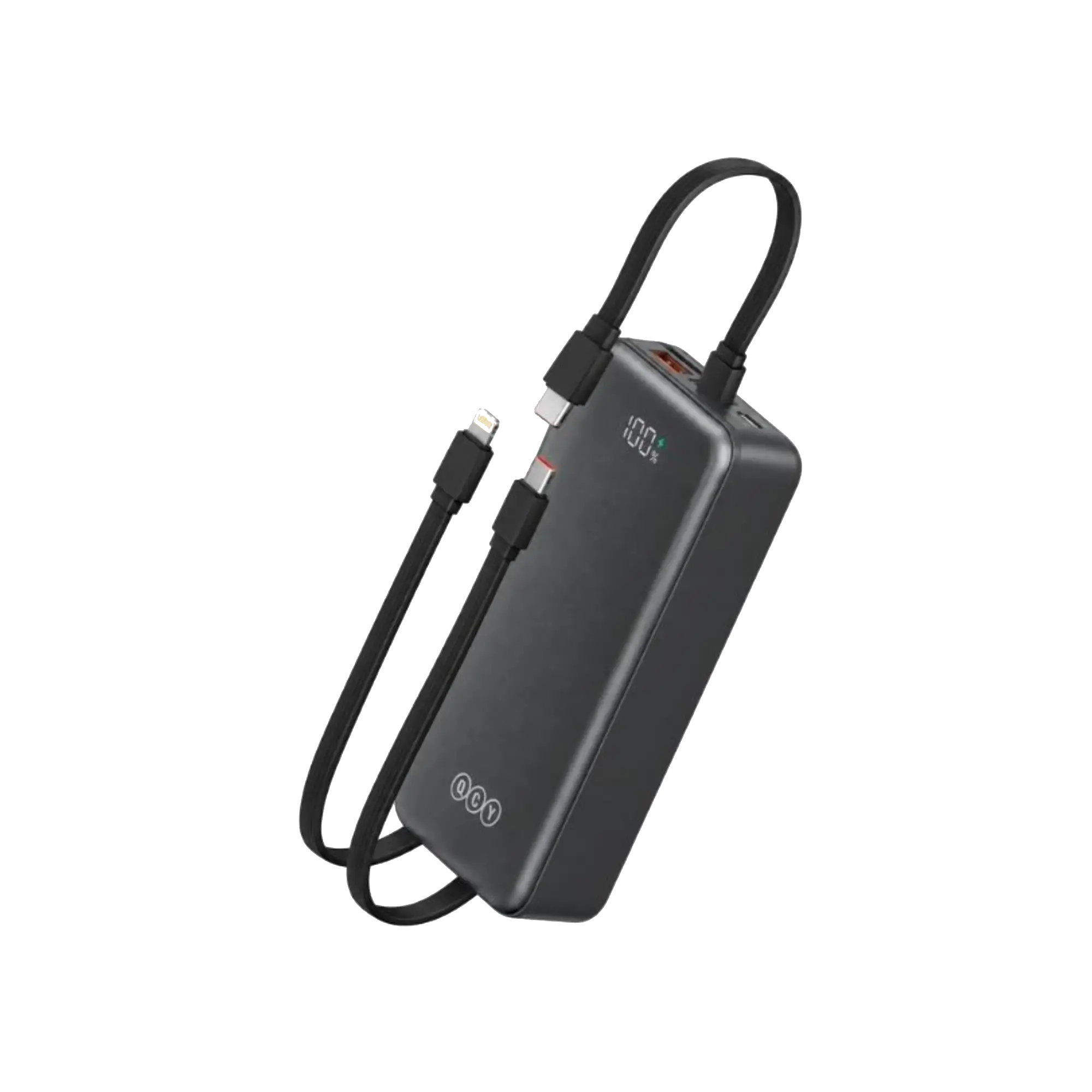 QCY Pulse PB30B 30000mAh Power Bank with 3 Built-in Cables