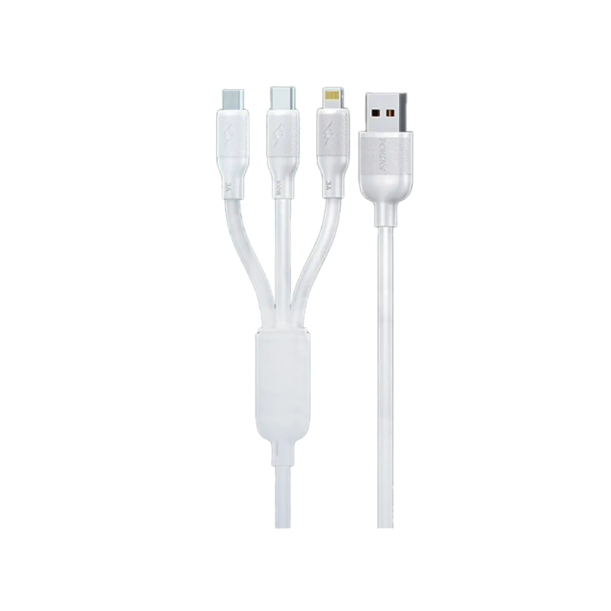 Foneng X80 1.2m 3-in-1 USB to USB-C, Lightning & Micro USB Cable