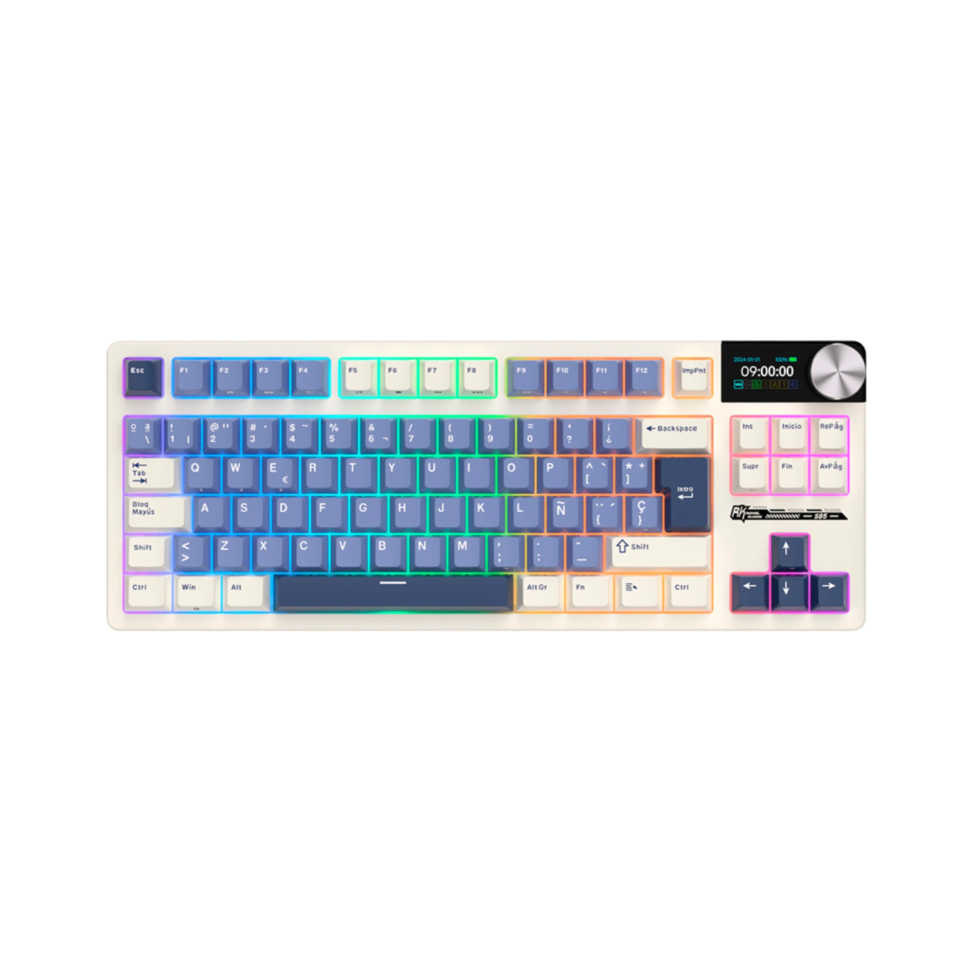 Royal Kludge RK S85 Tri Mode Mechanical Keyboard Beige | White Night