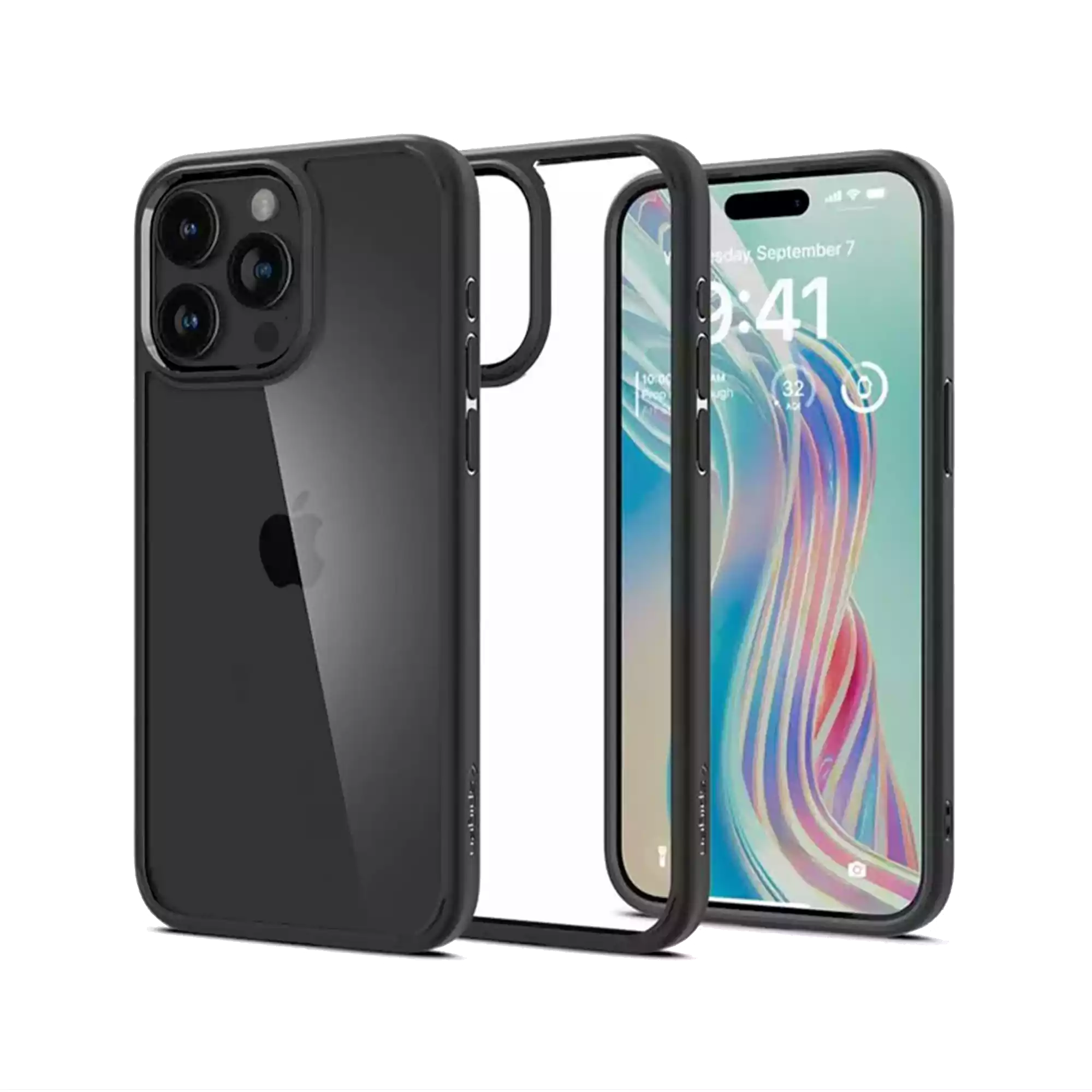 Crystal Hybrid Case for iPhone 15 Pro Max Matte Black