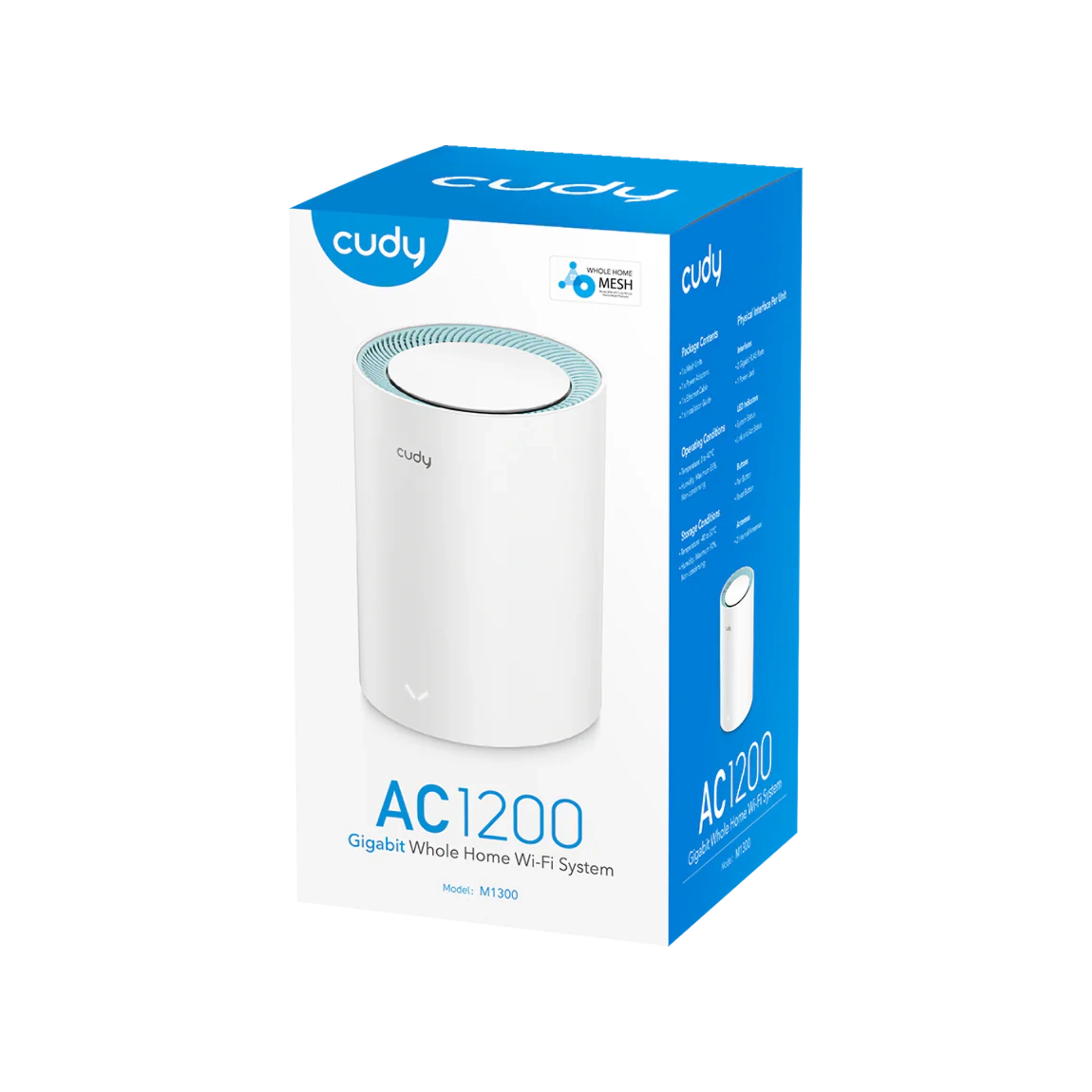 Cudy M1300 AC1200 Dual Band Gigabit Wi-Fi Mesh Router (1-Pack)