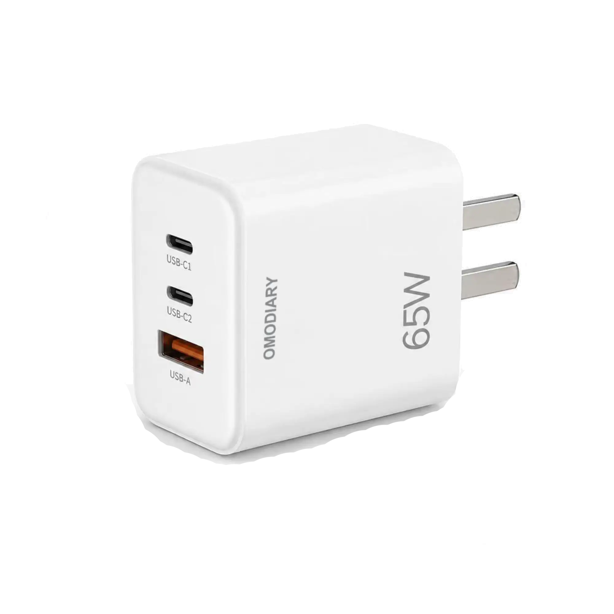 Omodiary 65W GaN 3-Port Compact Travel Charger 