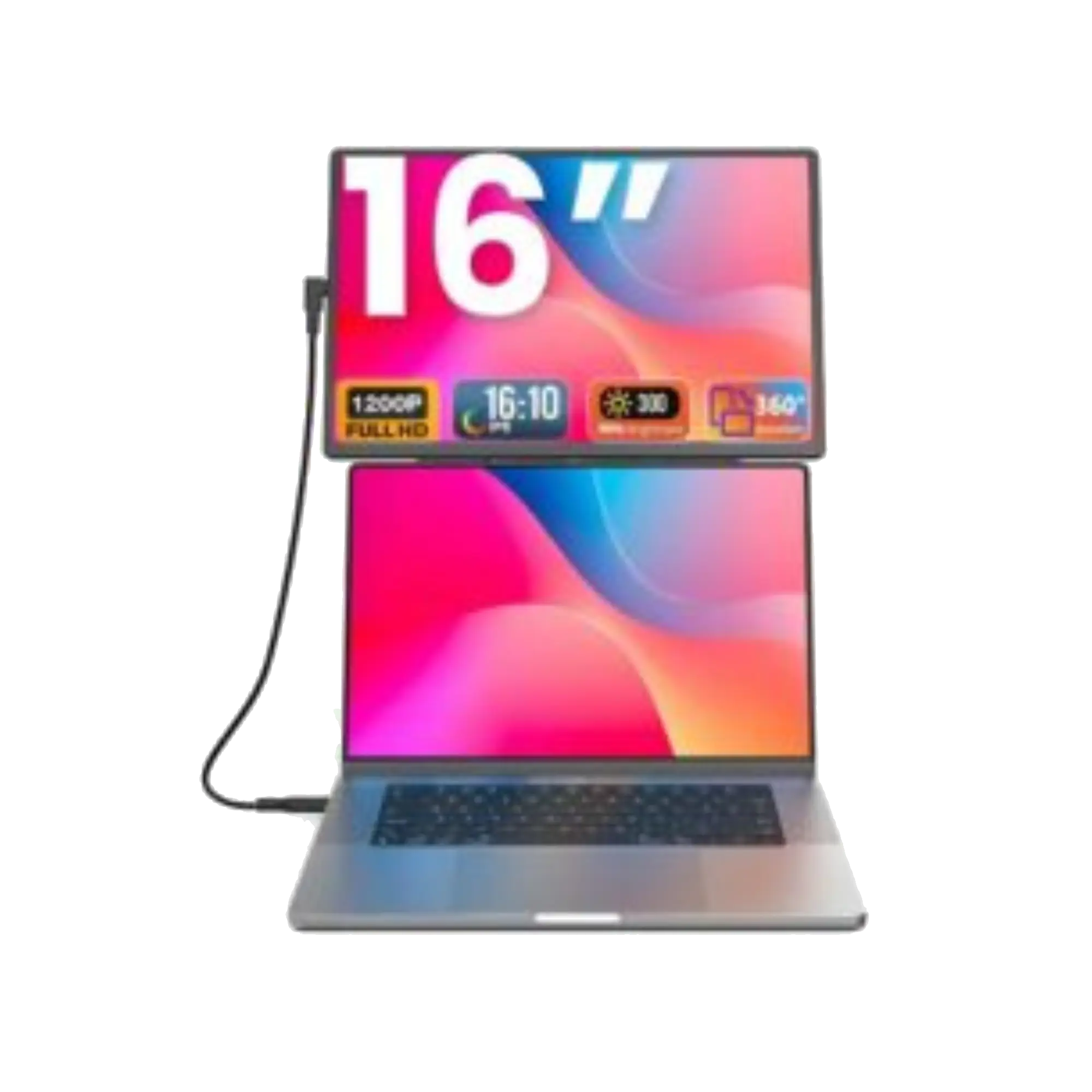 Domyfan 16″ LCD Travel External Display Portable Monitor 