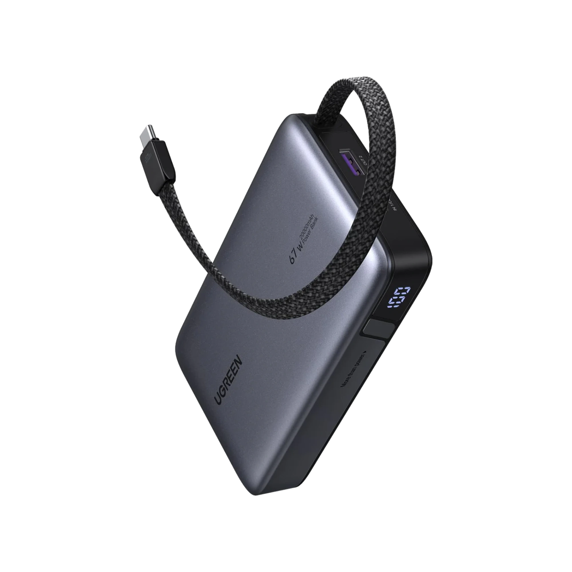 UGREEN PB550 20000mAh 67W Power Bank with Built-in USB-C Cable 