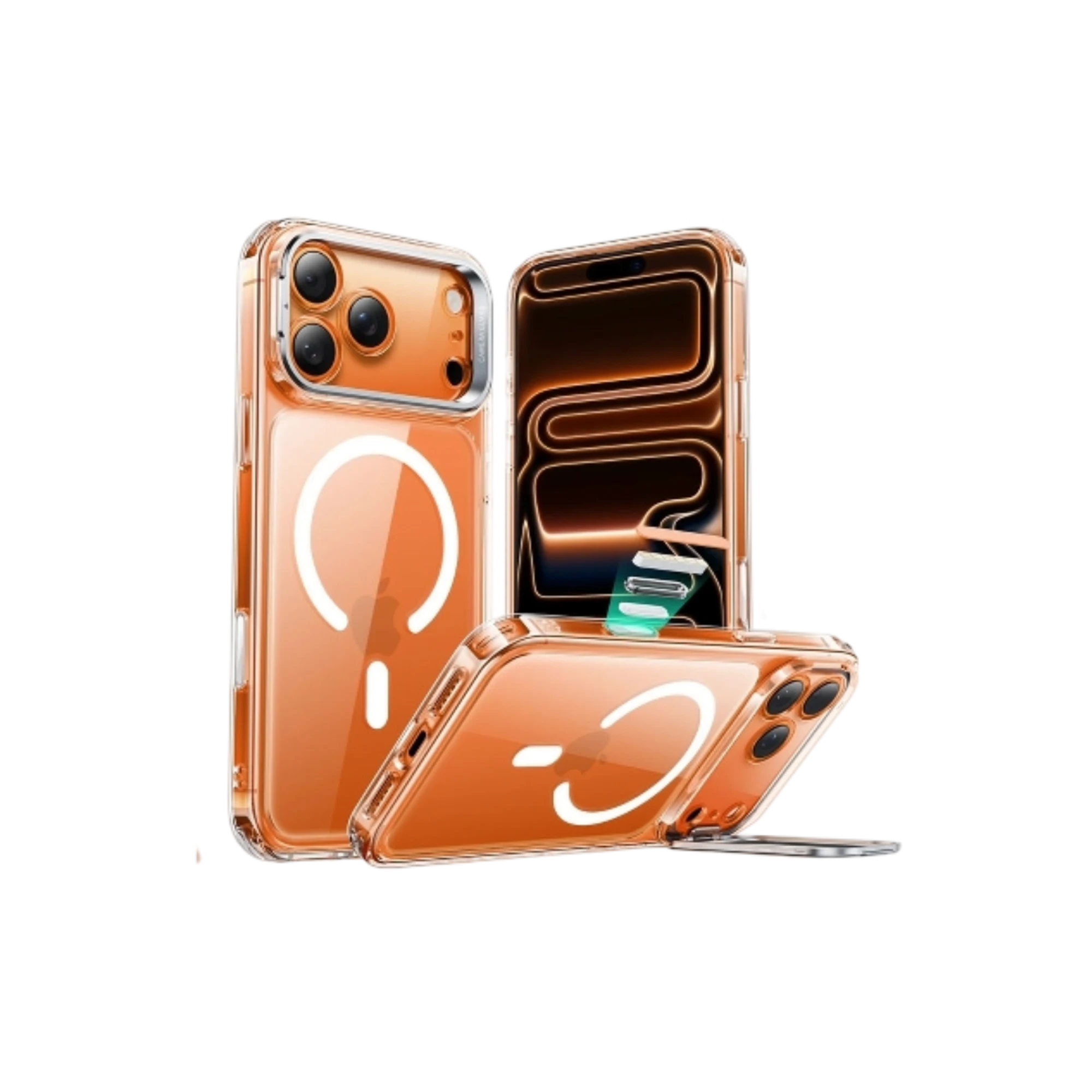 ESR Classic Hybrid Stash Stand Case with Camera Control Button for iPhone 17 Pro Max - Clear 