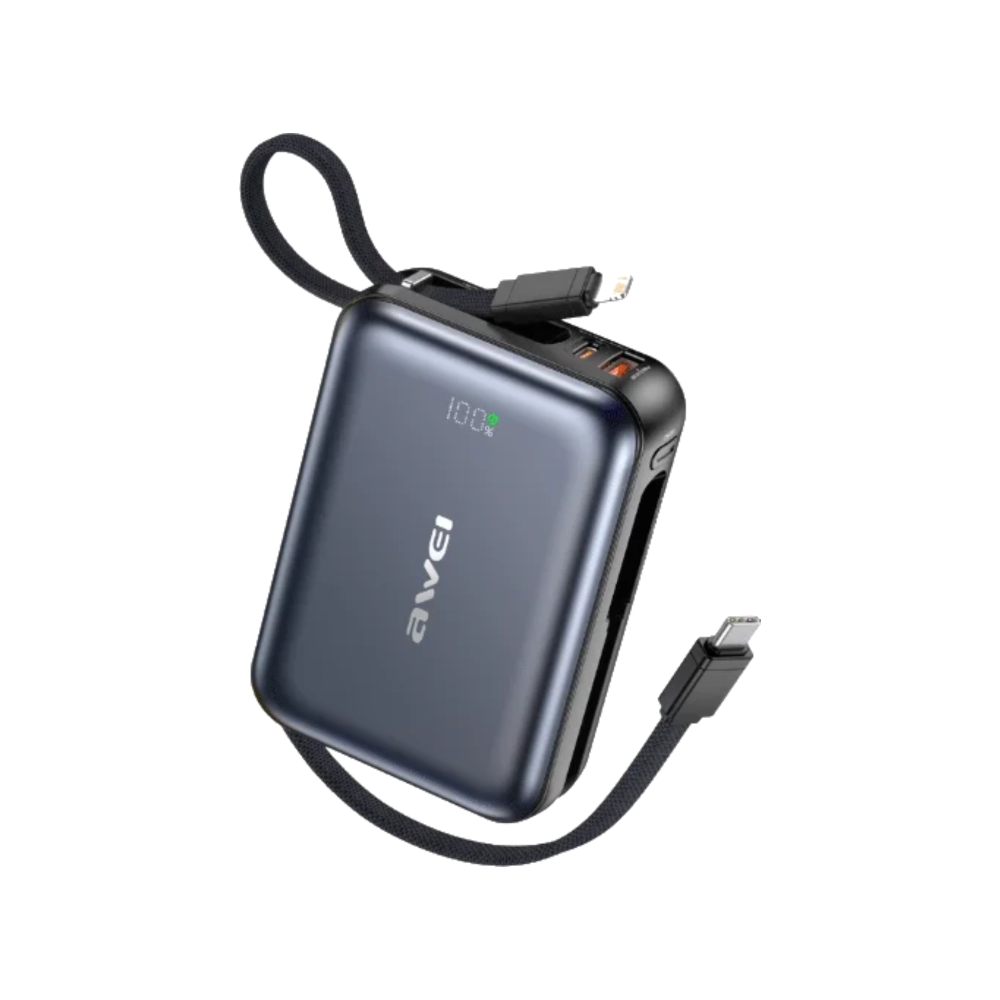 AWEI C03 20000mAh 45W Power Bank with Built-in Dual Cables