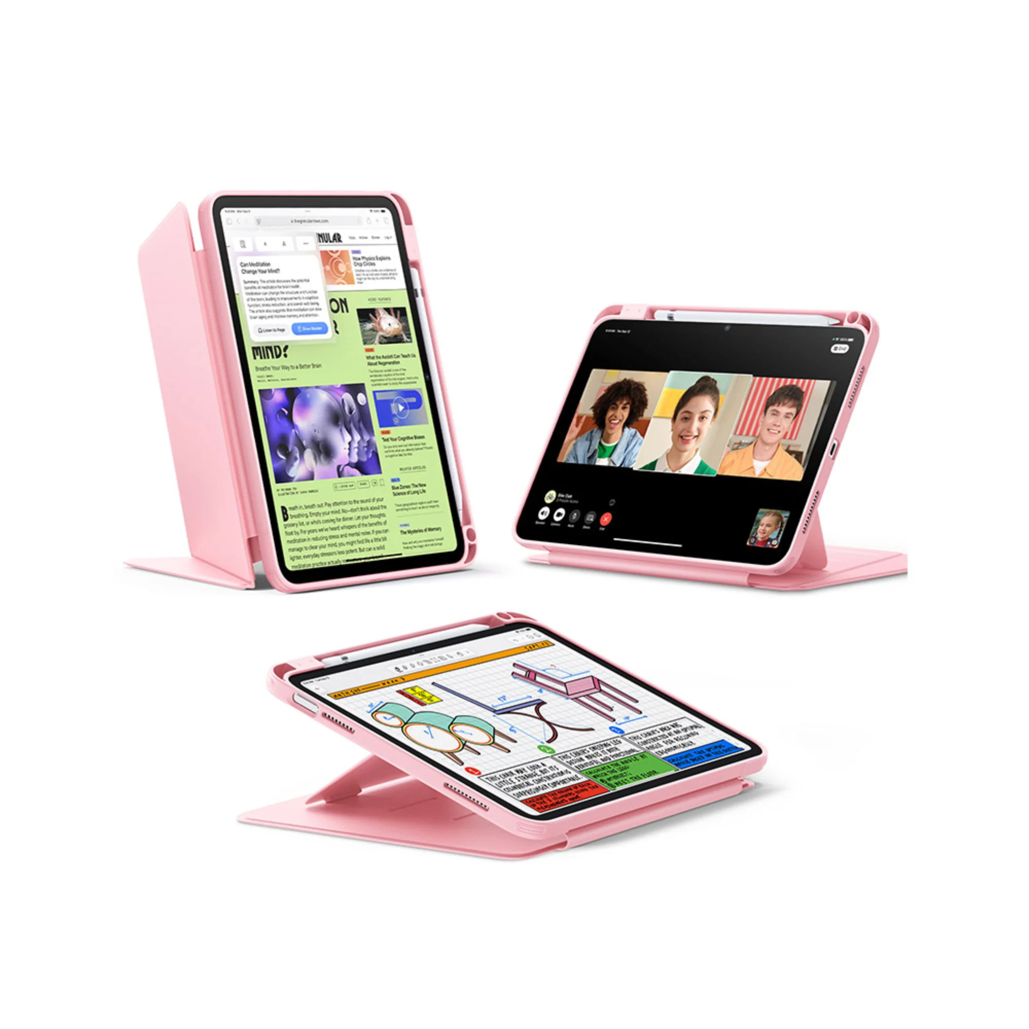 ESR Flip Magnetic Case with Pencil Holder for iPad