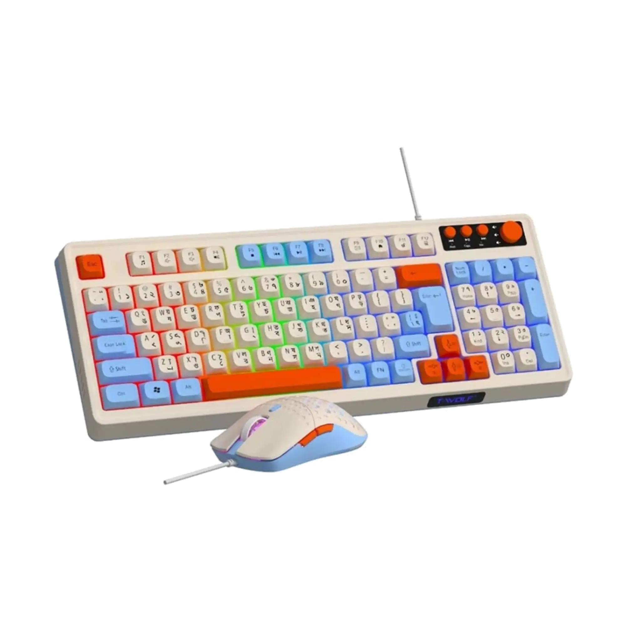 T-WOLF TF100 Wired Keyboard Mouse Gaming Combo