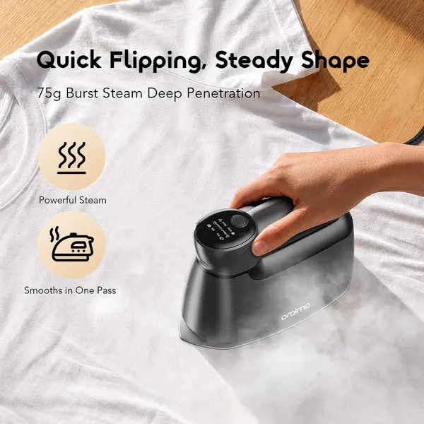 Oraimo SteamCore Lite Portable Steam Iron with 180° Rotating Handle